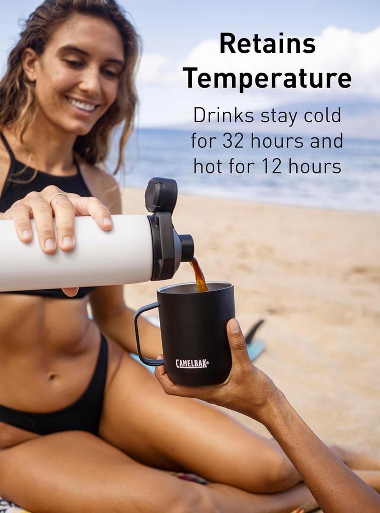 CamelBak Chew Mug SST 600ml Vacuum Insulated Stainless Steel Insulates Cold and Hot Black Bottle, Drinks,