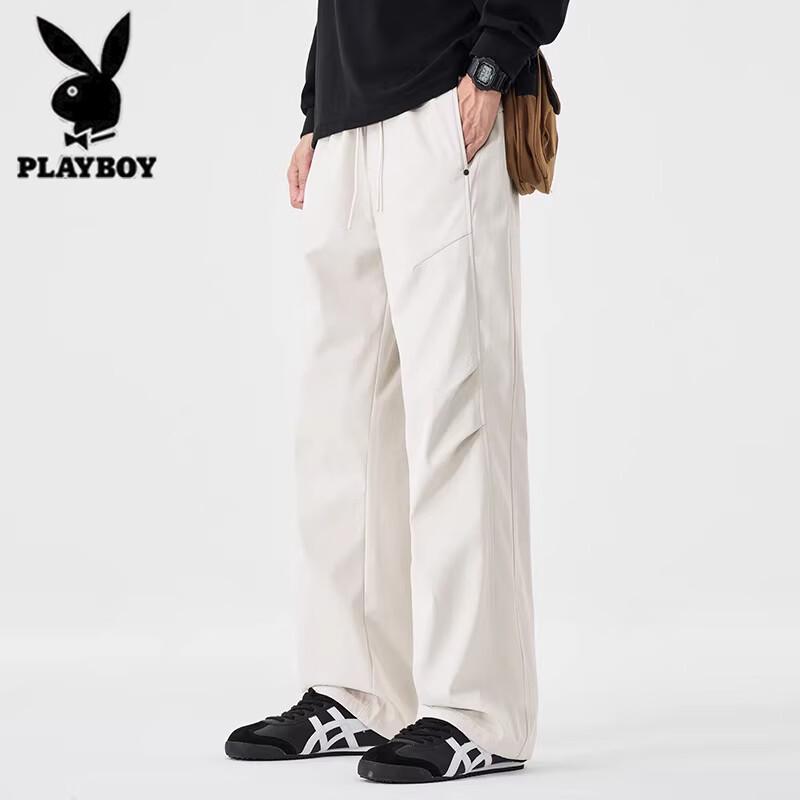 Playboy Men's Ice Silk Loose Straight Casual Sports Pants