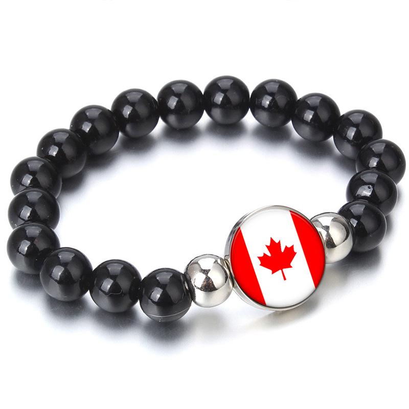 287 Länder Nationalflagge Druckknopf Elastisches Band Perlen Länderflagge Unabhängigkeitstag Perlen Schmuck Perlenarmband
