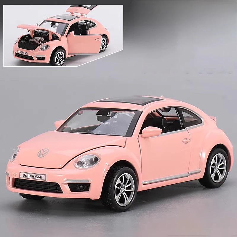 

1:32 Scale Beetle GSR Car T1 Bus Model Toy Sound Light Vehicles Alloy Diecast Pull Back Miniature Models Kids Holiday Gifts