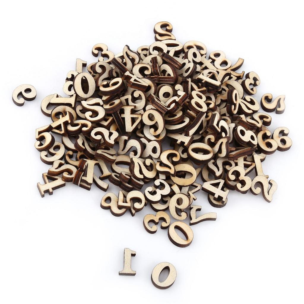200Pcs Mixed Wooden A Z Letters 0 9 Numbers Unpaint DIY Decoations Kids Early Learning Toys