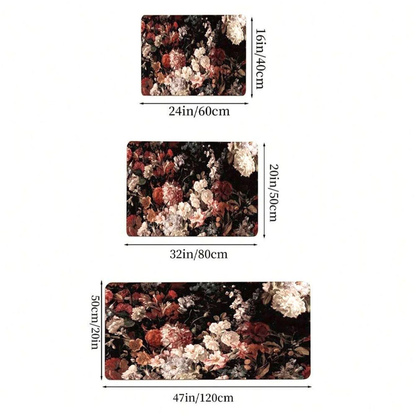 

Ретро цветочный принт узор спальня гостиная кухня санитарный домашний декор ковер коврик 400MMx600MM