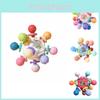 Infant Manhattan Finger Ball Hand Rattle Toy Atomic Ball Rotating Teether Hand Grab Toy Soft Rubber Ball