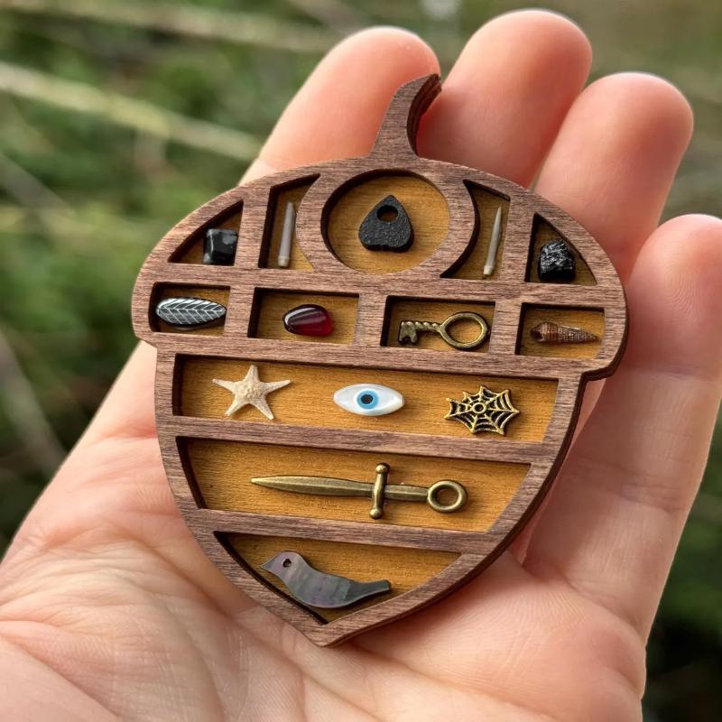 Multicolor Miniature Trinket Shelf Variety Grids Moon Mushroom Dollhouse Shelf Compartments