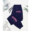 Los Angeles California Pink Letter Prints Print Pant Woman Drawstring Pocket Sweatpants Sport Jogger Casual Autumn Trouser