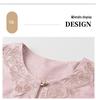 Early Spring Chic: Jacquard Light Luxury Apricot Plus Size Round Neck Three-Quarter Sleeve Women's T-shirt
