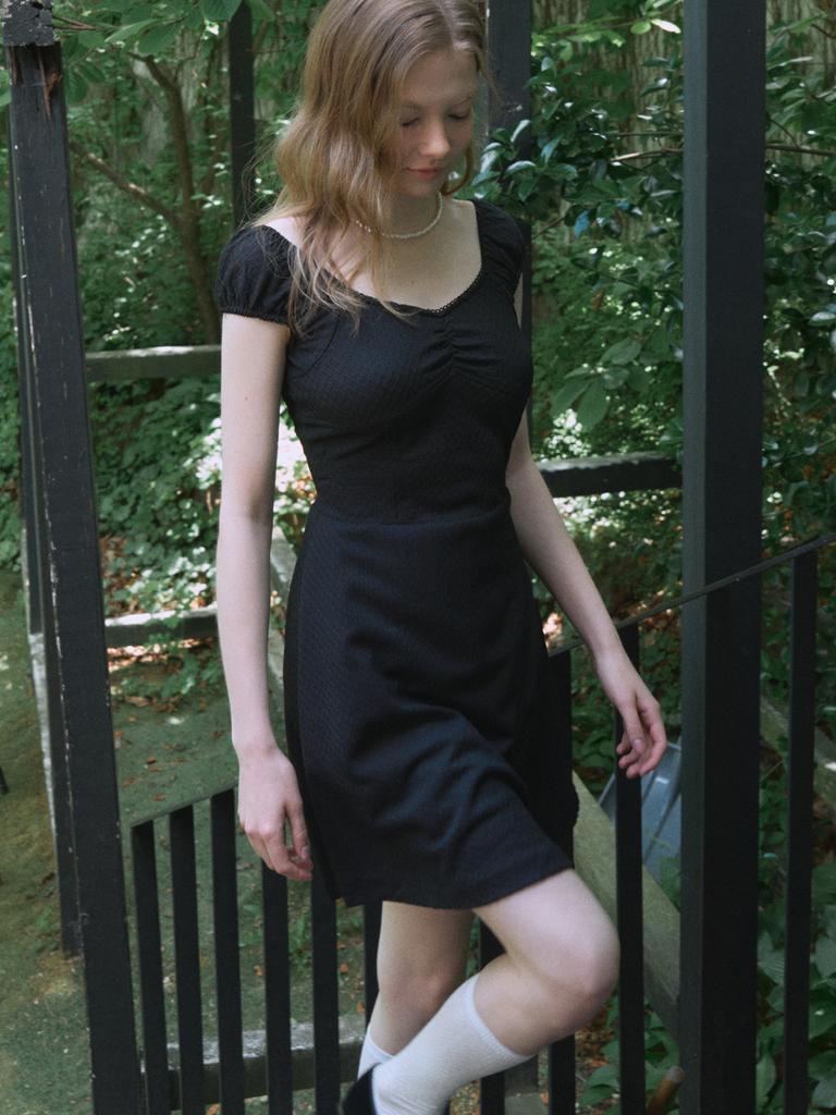 Eight Days A Week Ad713 Lace Mini Dress Black