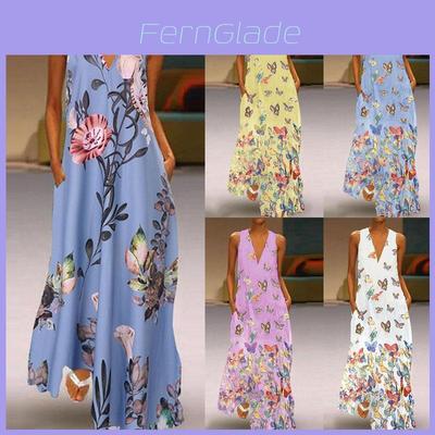 Elegant Women Sleeveless Bohemia Long Maxi Dress For Summer Beach Parties In Plus Sizes