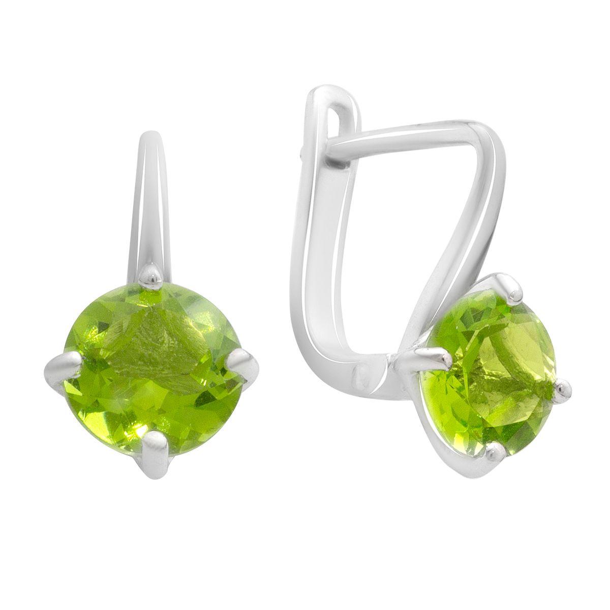

Silver earrings with chrysolite (60002318) смарагдовий