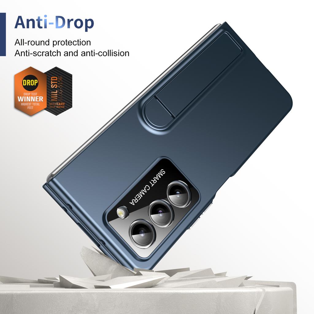 For Samsung Galaxy Z Fold5 5G Case Foldable Kickstand Skin-Touch PC Phone Cover Built In Screen Protector