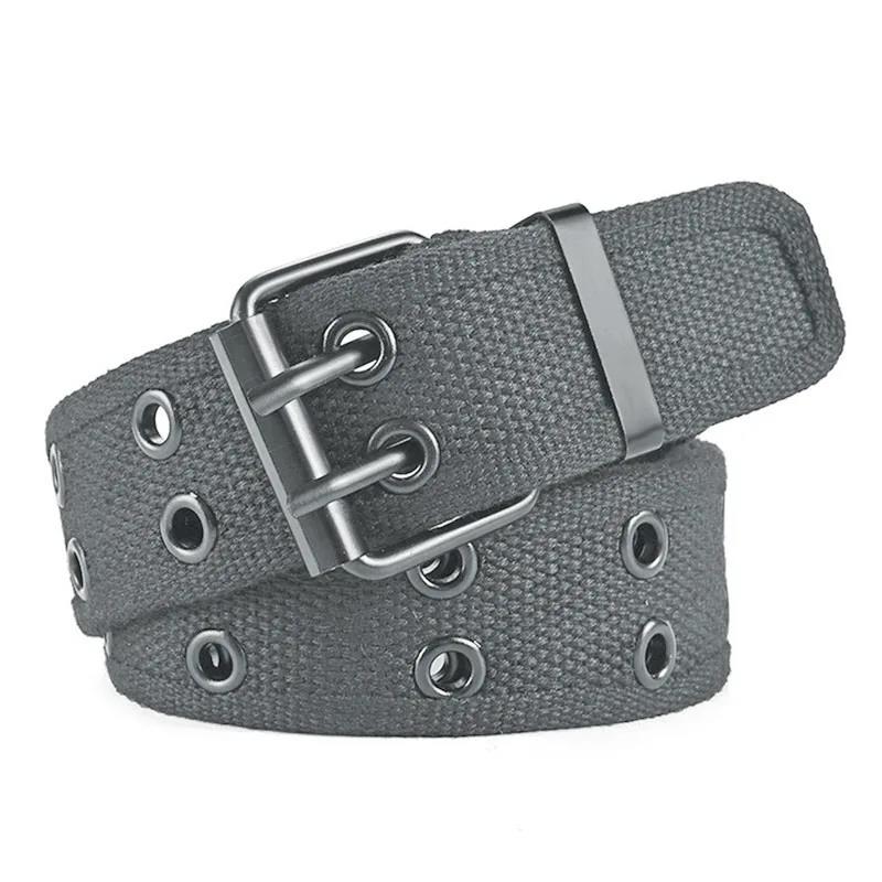 Hot sale  Men's Double Row Needle Buckle Woven Belt Women's Leisure Sports Outdoor Work