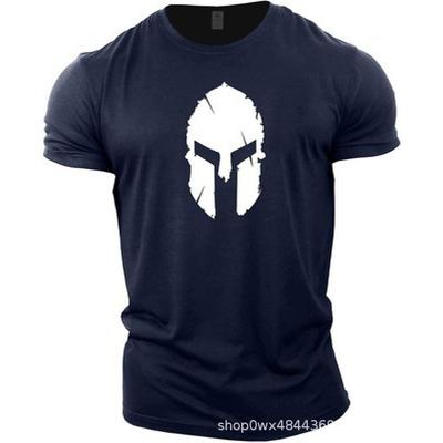 Męska Sportowa Koszulka 3D Letnia Fitness z Okrągłym Dekoltem i Krótkim Rękawem z Prostą Maską i Personalizowaną Koszulką
