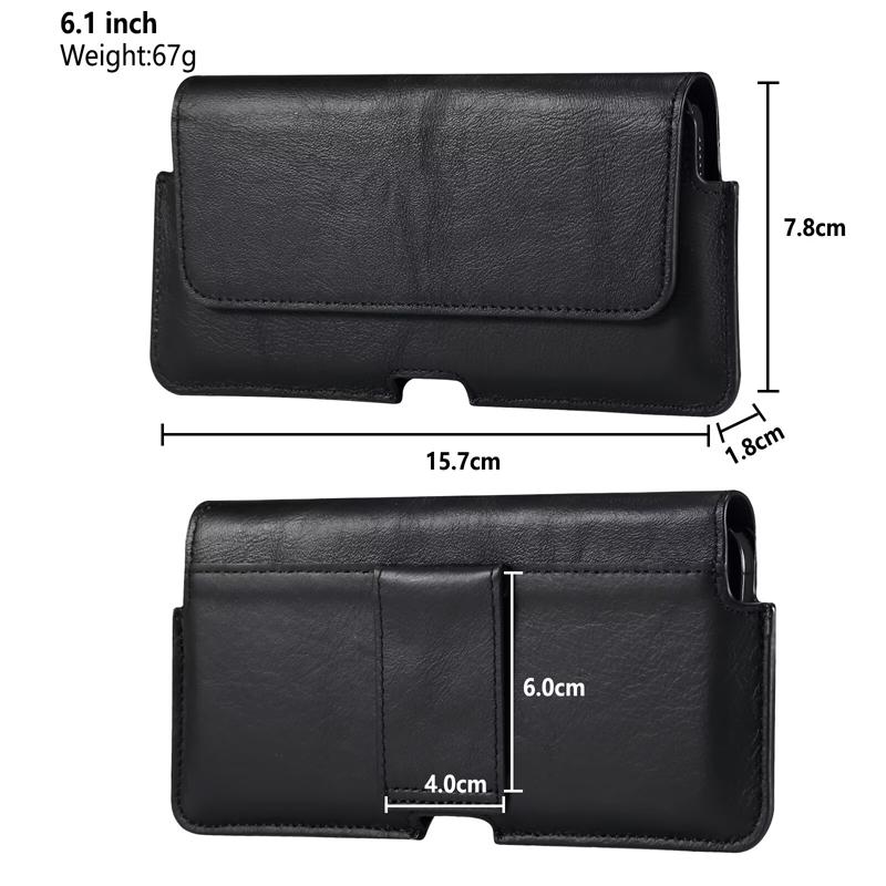 

Phone Holster Belt Clip Case Holder for iPhone 16 15 14 13 12 Pro Max Samsung Xiaomi Smart phone Genuine Leather Pouch Waist Bag