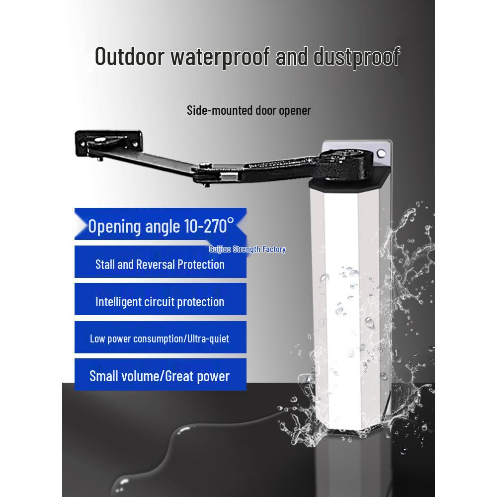 Electric Motorized Swing Door Closer and Curved Arm Opener for Access Control Systems