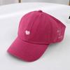 Offene Baseballkappe für Mädchen mit Öffnung für den Pferdeschwanz und Herzstickerei, Sonnenschutz-Visierhut für Kinder Sommer Outdoor Tägliches Reise-Wear