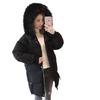 Women's Mid-Length Winter Cotton Jacket with Fur Collar - Korean Style Loose Fit, Plus Size Available
