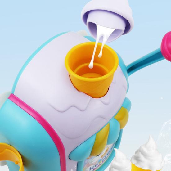 Ice Cream Foam Maker Bath Toy Toddlers Bath Bubble Machine Boys Girls Bubble Ice Cream Foam Making Shower Toy Pretend Cake Play Set