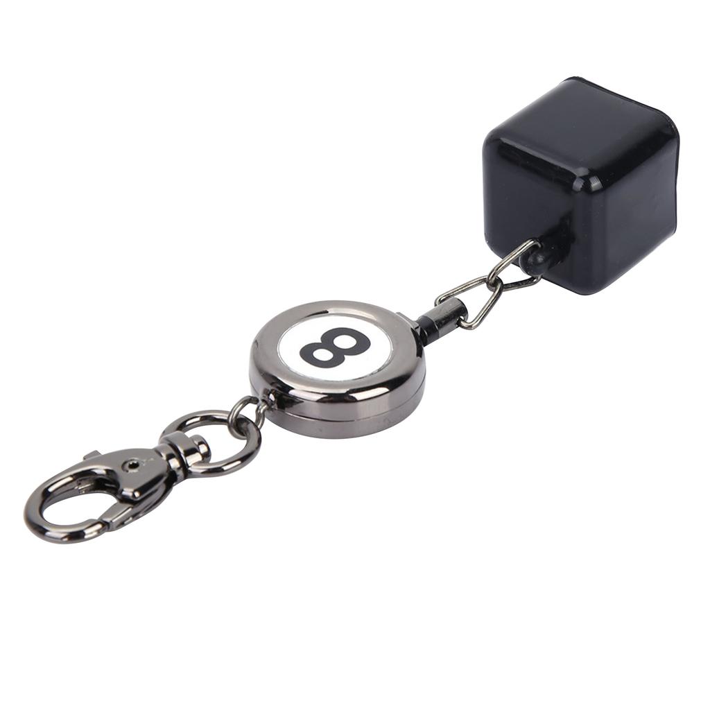 Portable Black Retractable Billiards Pool Chalk Holder with Key , Made of High Quality Metal and Rubber Material, Sturdy and , Convenient to Use for S