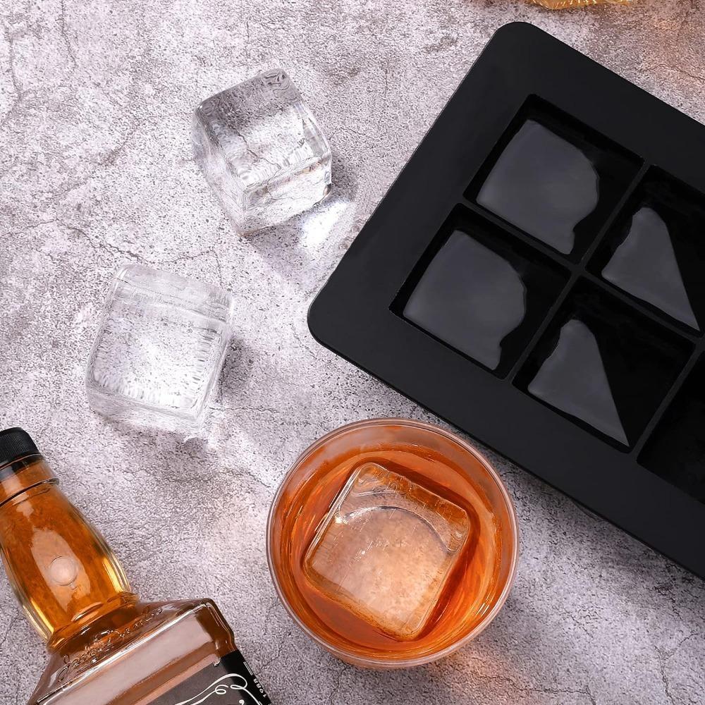 1 or 2 Pcs Ice Cube Trays Silicone Sphere Whiskey Ice Ball Maker with Lids Large Square Ice Cube Molds for Cocktails Bourbon