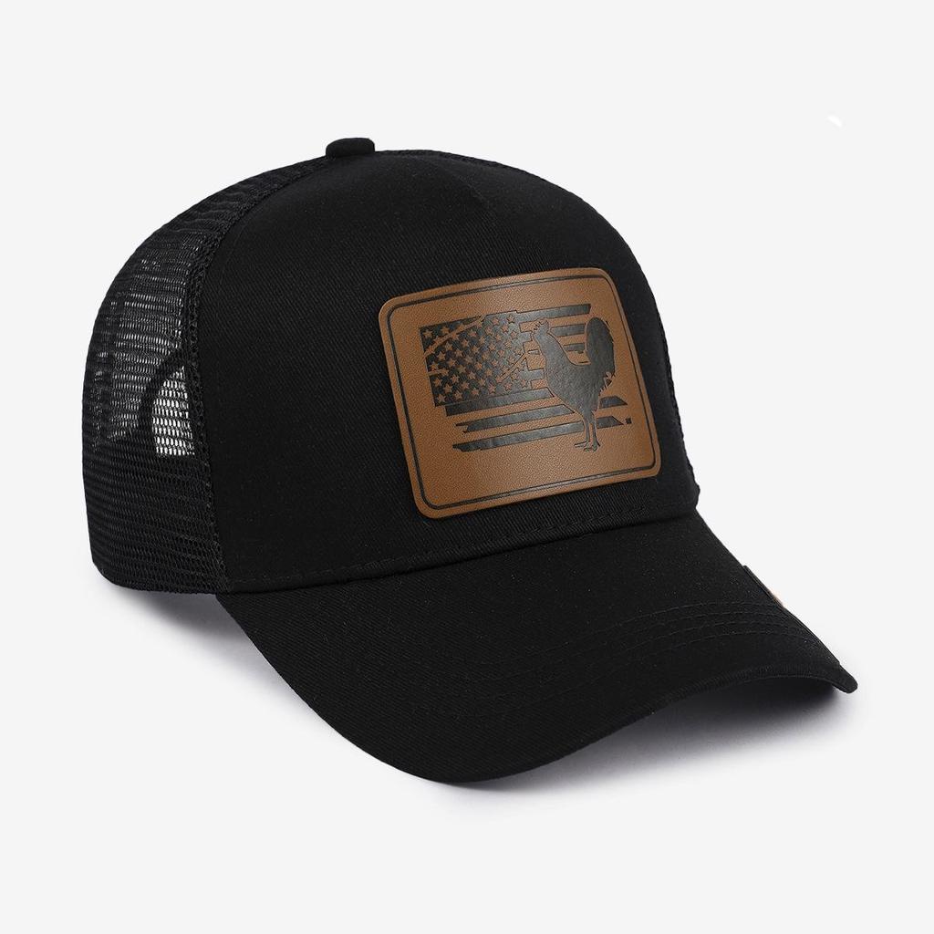 Trendy Animal Embroidery Leather-Label Baseball Cap: European & American Korean-Style Duckbill Design