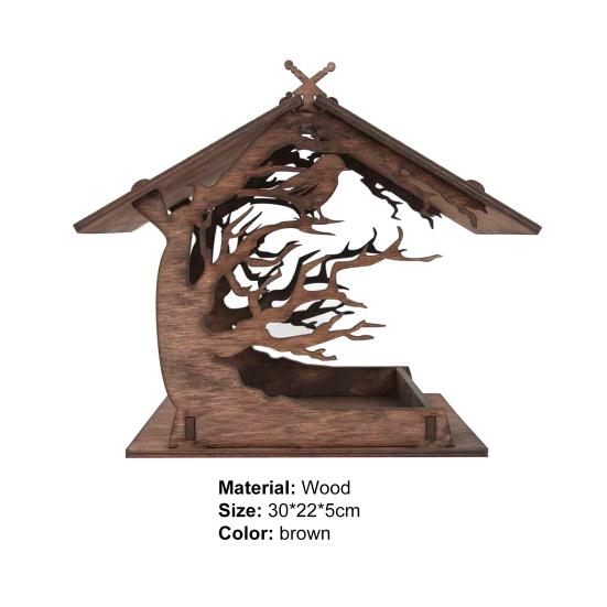 Attractive Bird Feeder Exquisite Wood Hanging Easy Assemble Birdhouse Feeder for Home