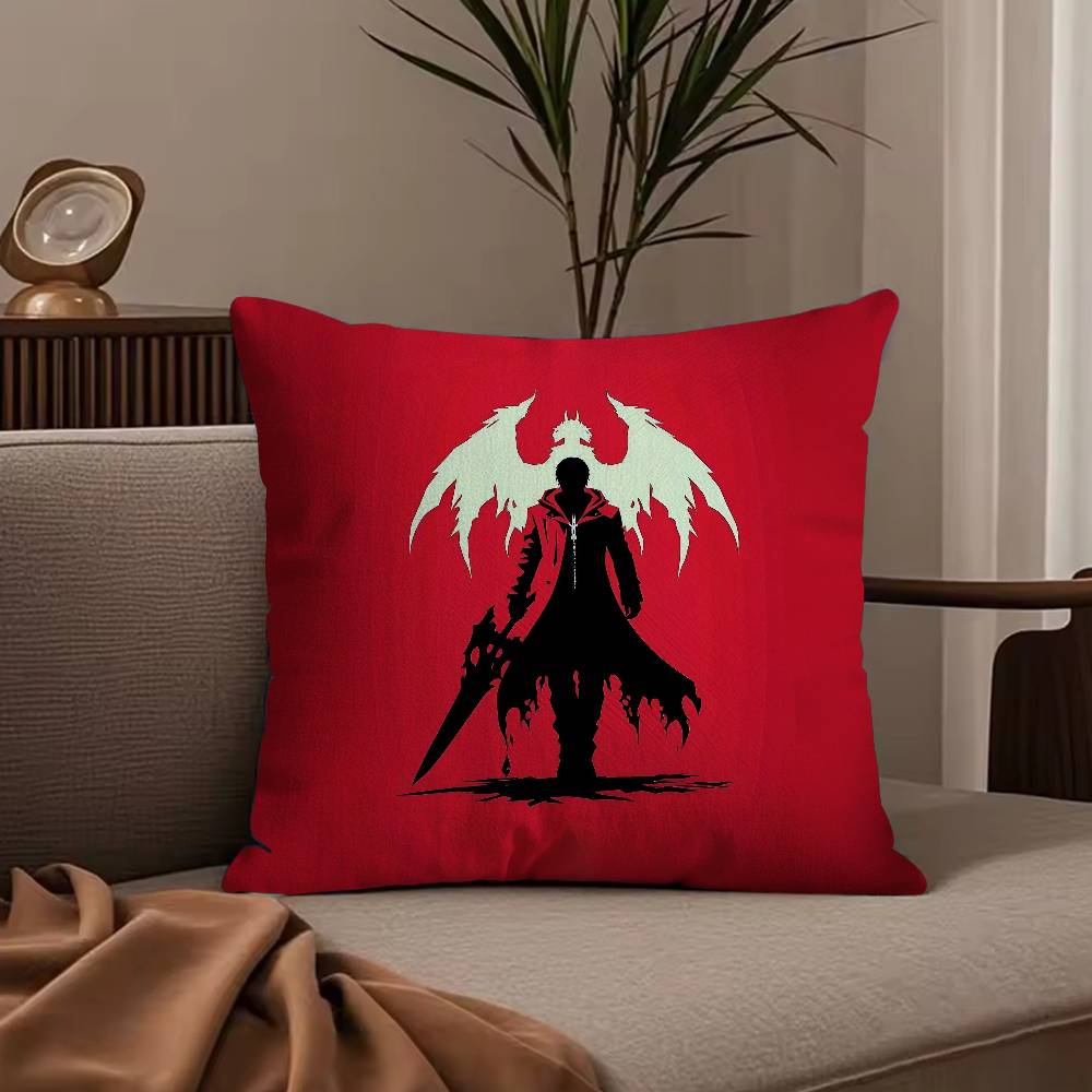 Game D-Devil m-May c-Cry Pillow Case Anti-dustmite Pillowcase Invisible zipper silky short plush Sofa cushion cover
