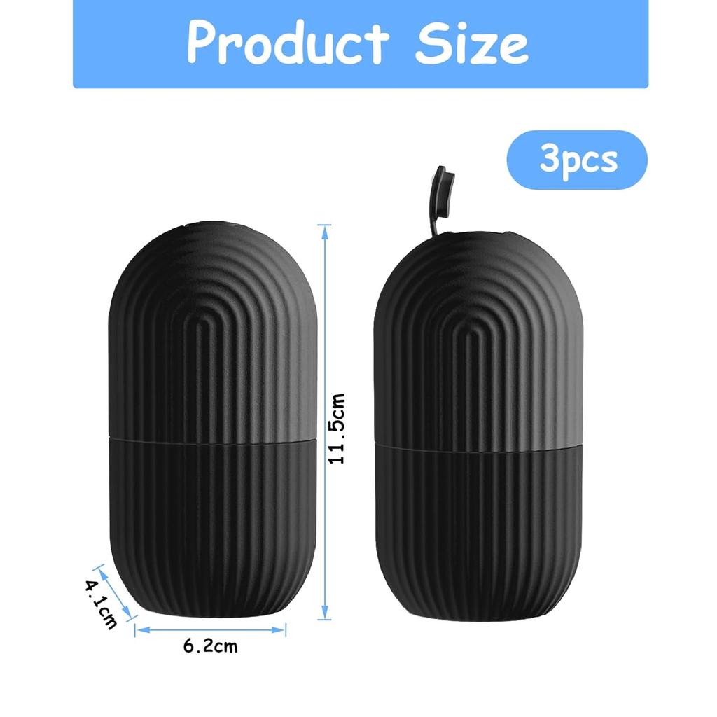 3 Pack Ice Roller for Face Eyes Women Facial Depuffer,Skin Care,Ice Pack Neck Massager,Cooling &Smoothing,Beauty Essentials(Black)