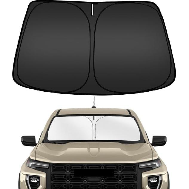 ARISMOTOR Windshield Sun Shade For GMC Sierra 1500 2500 3500 (SLT AT4 Denali) -2025 2026,  Fit Foldable Front Window Sunshade Sun Visor Protector,