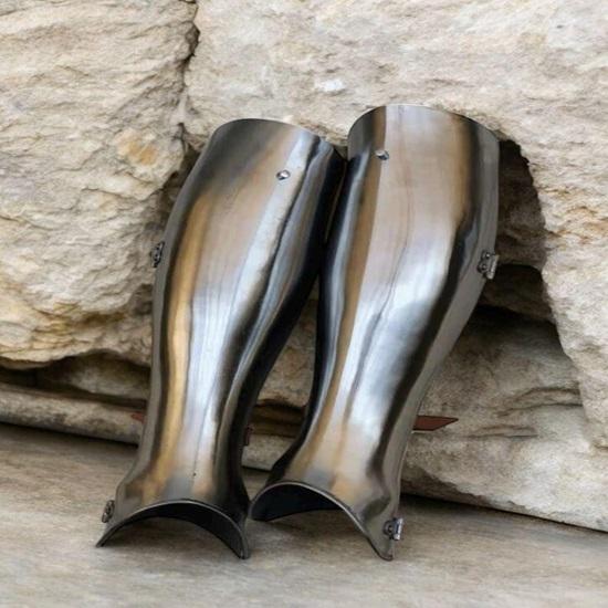 18 Gauge Medieval Steel Warrior Leg Armor Full Set Knight Greaves Armor Sabatons