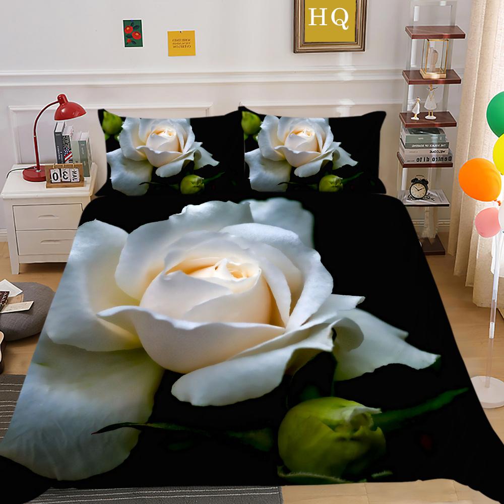 Blumen Bedruckter Bettwäschebezug Twin Size Polyester Tagesdecken Frau Luxus Hochwertige Heimbettwäsche