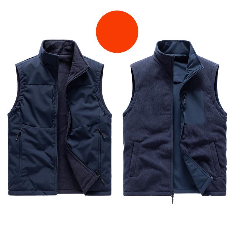 Wendbare Fleeceweste für Herren: Herbst-/Winterstil, Plus-Samt, vielseitige, lockere Passform, ärmellose Outdoor-Arbeitskleidung.