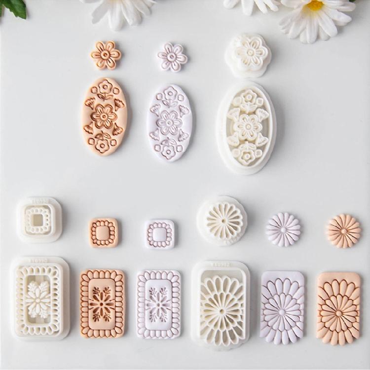 Plastic Bohemian Flower Earring Molds Polymer Clay Tools Reusable Mould For Handmade Jewelry Creations