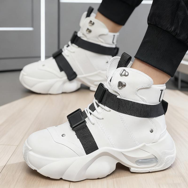 Men's casual sneakers four seasons new soft-sole high-top outdoor speed running shoes breathable Thick sole walking sports shoes