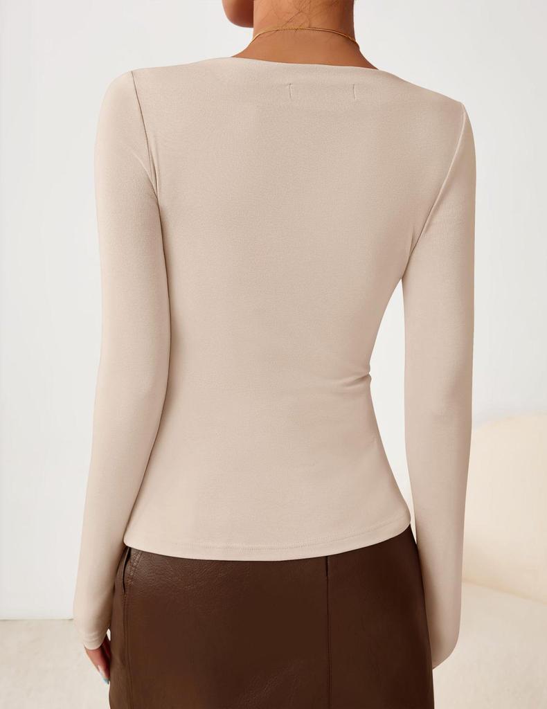 2026 Women's One-Shoulder Swing Neck Off-the-Shoulder Slimming Long Sleeve Top
