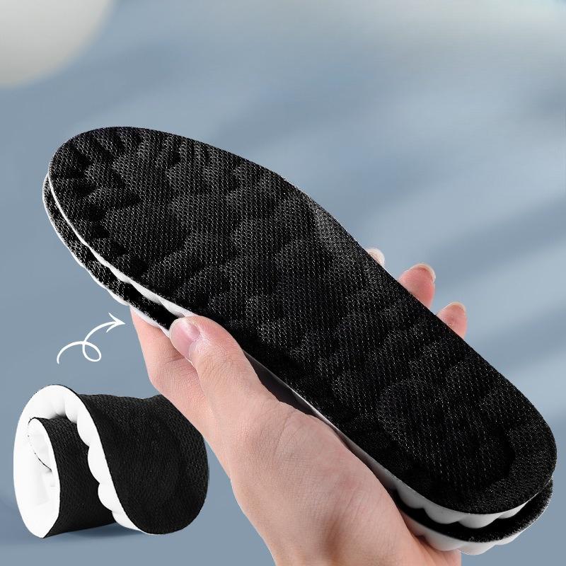 3pair Step on Insole Comfortable Massage Sports High Elastic Shock Antibacterial Deodorant Sweat Men Shoes Height Increase