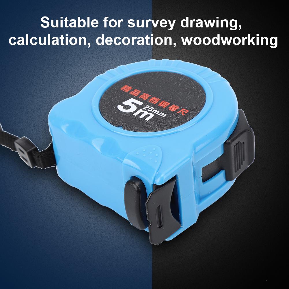 Maßband Edelstahl PC-Gehäuse Handverriegelung Holzbearbeitung Messlineal Werkzeug 25mm5 Meter25mm