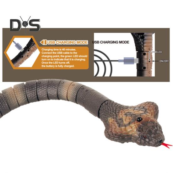 Telecomandă șarpe reîncărcabilă realist RC șarpe jucărie cu telecomandă inteligentă senzor pisică jucărie infraroșu controler șarpe jucării glumă cadouri pentru copii