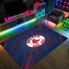 Boston Red Sox Design Kristall Samt Teppich Gemütlich Kein?Rutschfester Teppich mit Aufdruck für Schlafzimmer Wohnzimmer Eingang