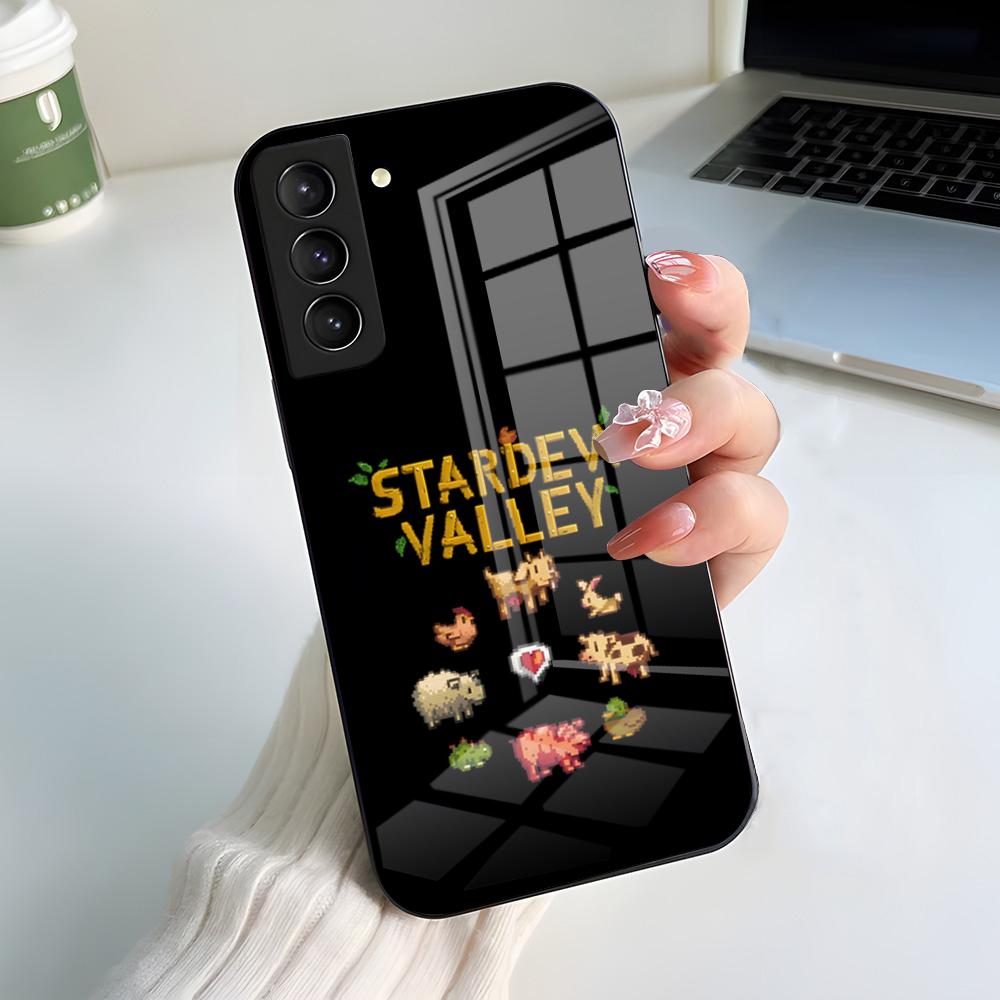 S-Stardew V-Valley Game Phone Case For Samsung S25 S24 FE S23 S22 S21 Plus S20 Ultra Note20Ultra Black Glass Cover