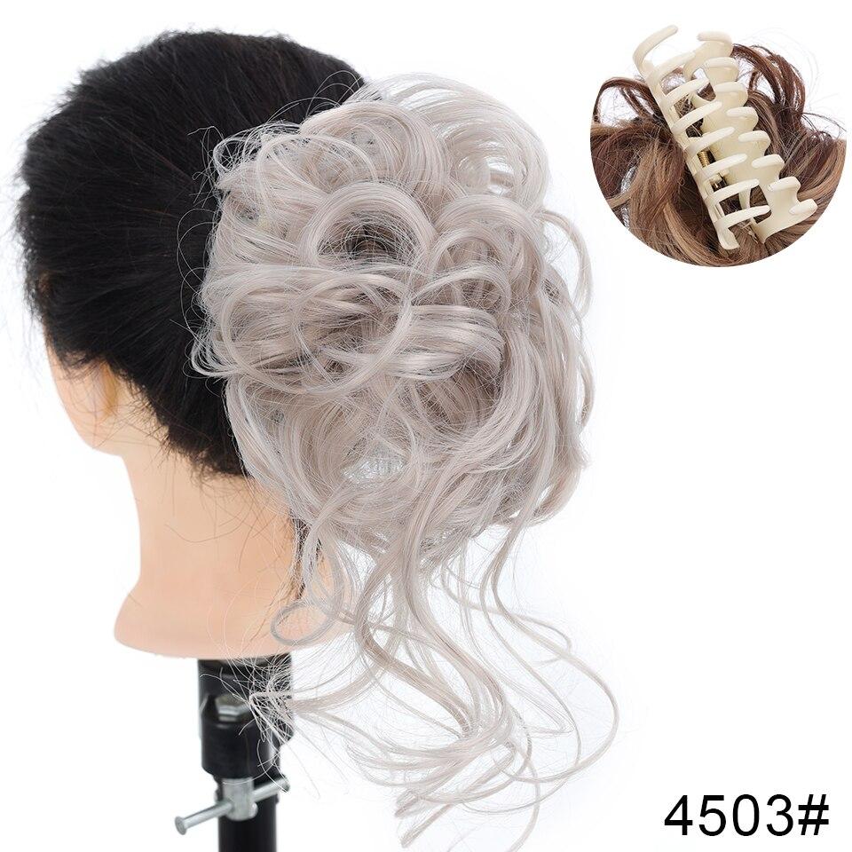 LUPU Synthetic Messy Curly Claw Clip In Hair Extension Chignon Donut Roller Hairpiece For Women Heat Resistant Fake Hair Bun