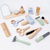 Girls Beauty Salon Set Kids Hair Beauty Makeup Set Simulation Hair Dryer Fashion Styling Tool Gift Fun Game Wooden Toys