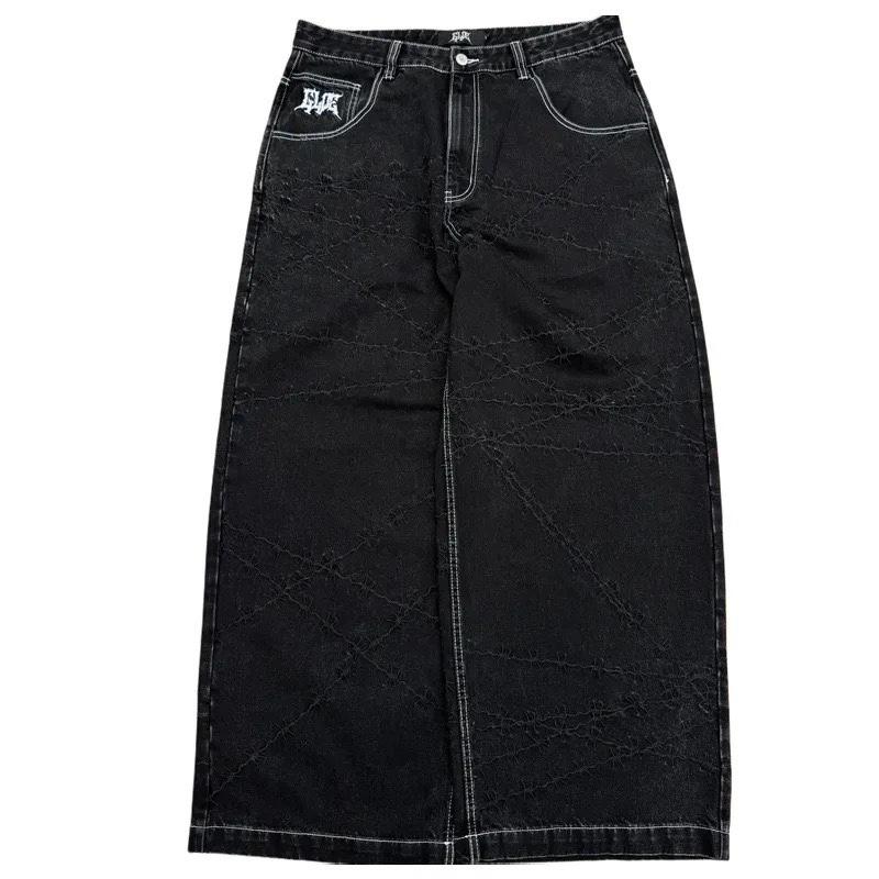Jeans STREETRICH Y2k High Street Hip Hop Larghi a Gamba Larga Pantaloni Casual Pantaloni da Uomo Jeans Street Wear Pantaloni Stampati Stile Gotico