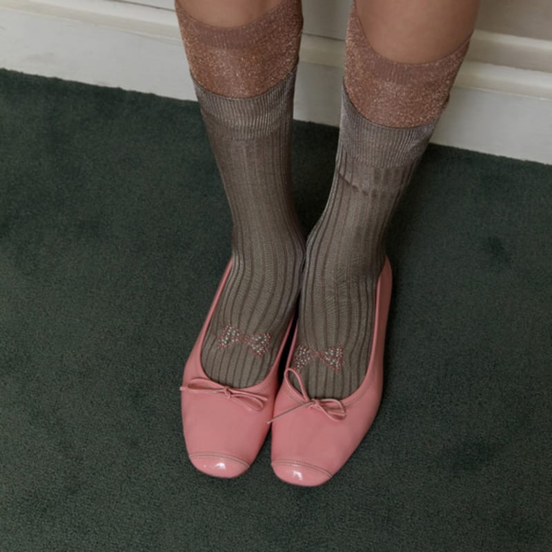 

SOCKS APPEAL RIBBON GIRL two tone stone nylon beige M