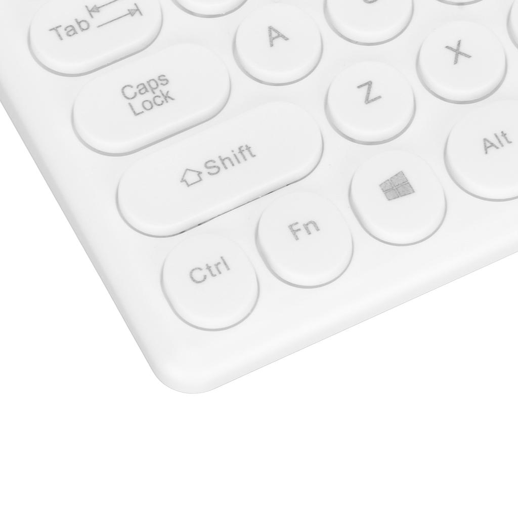 Wireless Keyboard 2.4G 78 Keys Ergonomic Design Portable Slim Power Saving Round Keycaps USB Keyboard