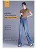 2026 Spring/Autumn High-Waisted Retro Blue Denim Casual Pants