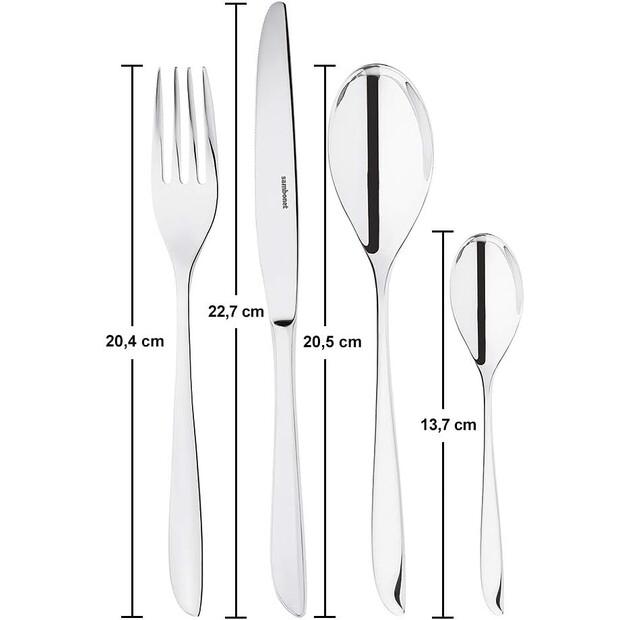 Sambonet Leaf Cutlery Set, Polished, Monobloc, 18/10 Stainless Steel, 24 Pcs (52163-81)