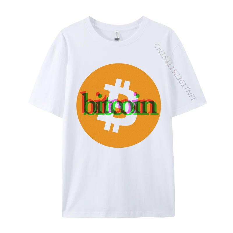 Bitcoin Logo T-Shirt Europa Unisex Brandneues Design Oberteile T-Shirts Baumwollstoff T-Shirts Freizeit Oberteile T-Shirts Cool