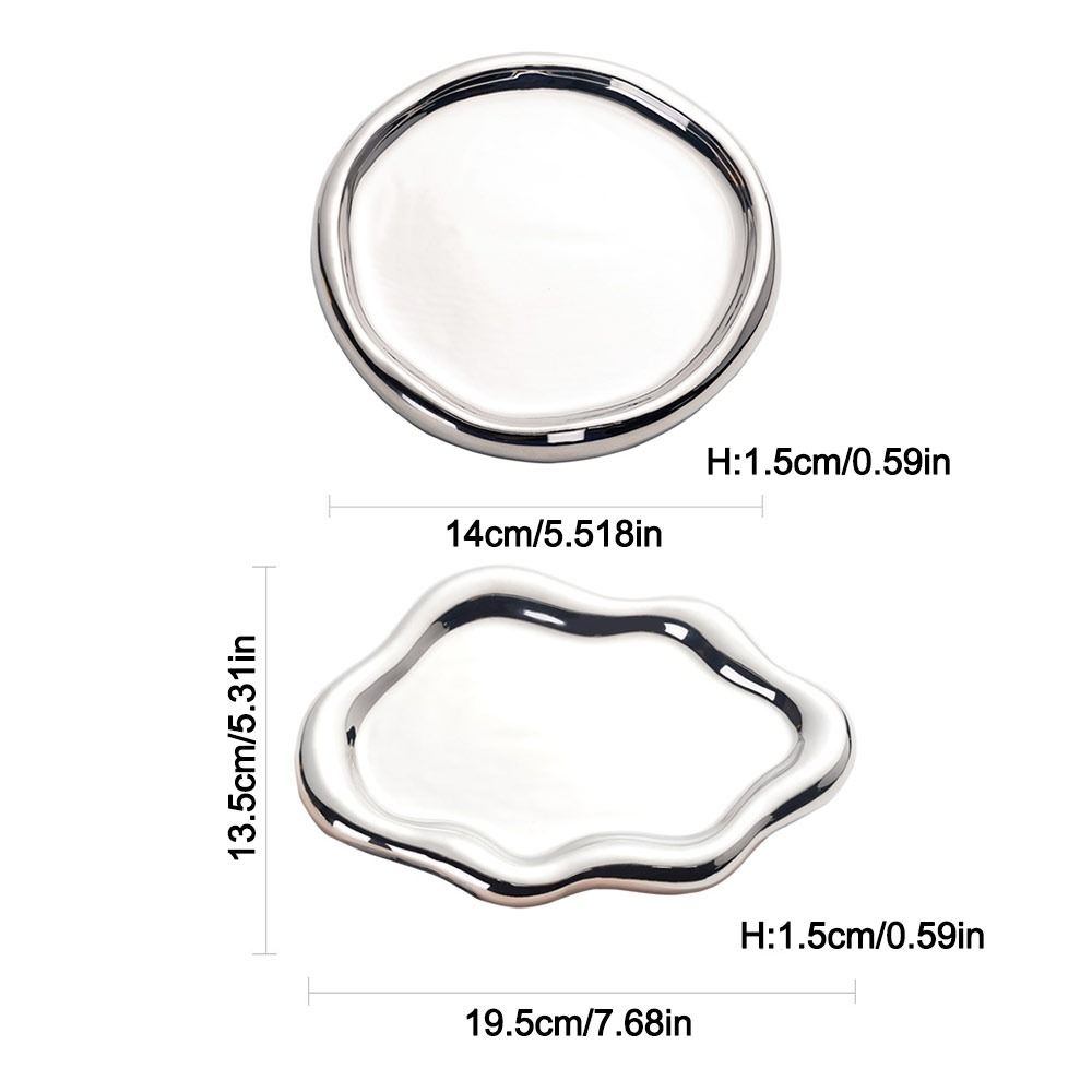Ins Ceramic Jewelry Storage Tray Cloud Shape Photography Prop Jewelry Display Plate Storage Plate Watches/Keys Storage