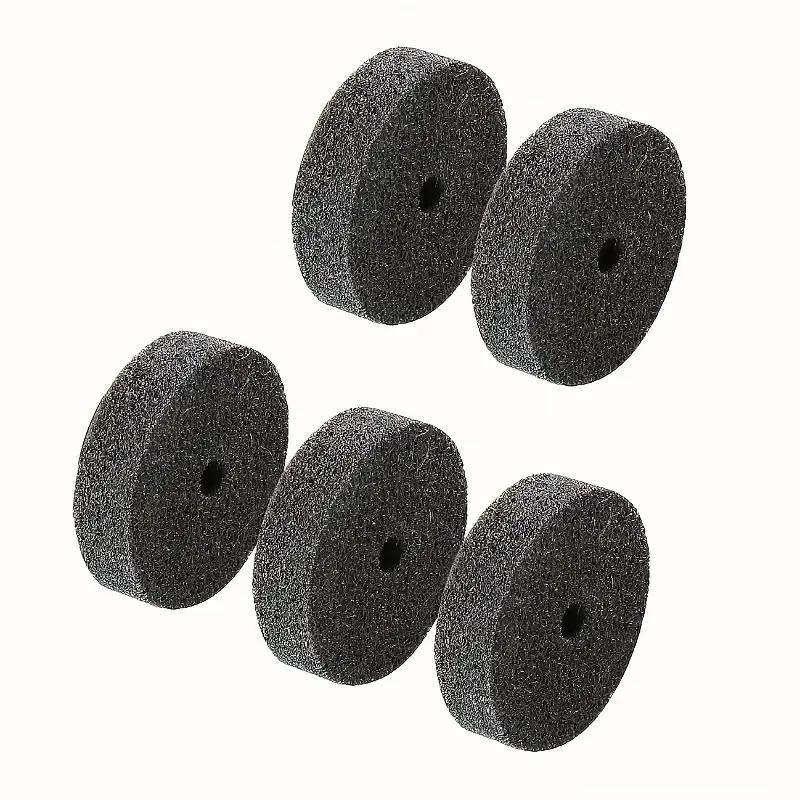 5Pcs 3-inch fiber polishing wheel, abrasive granular material, 3/8-inch shaft hole, suitable for table grinders