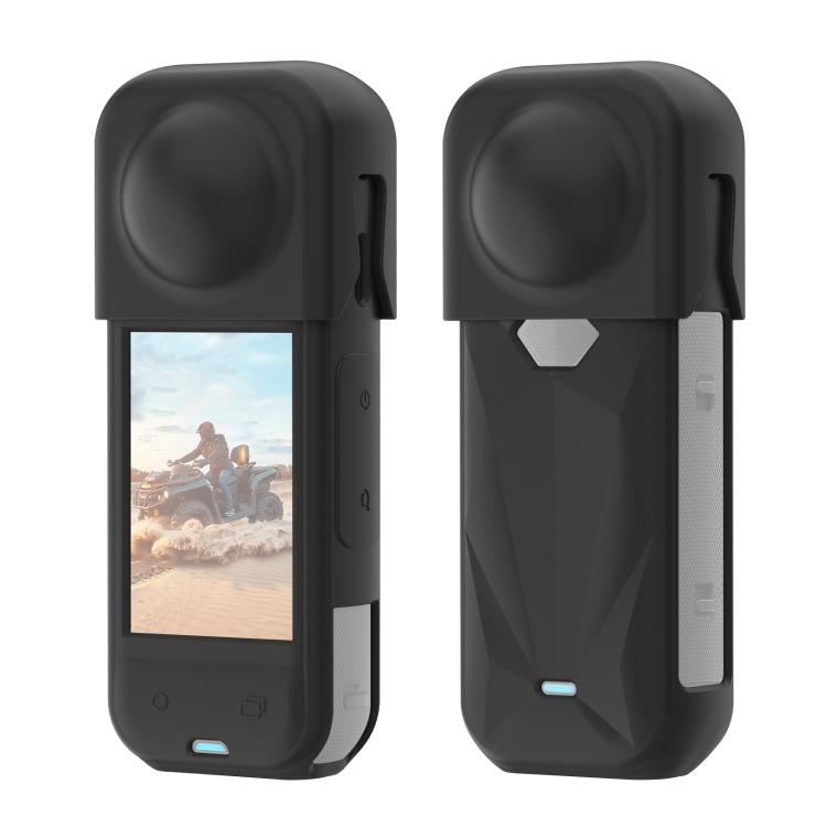 For Insta360 X5 PULUZ Silicone Protective Case with Lens Cover (Black) чёрный